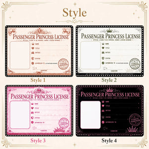 Passenger Princess License - Personalized Car Visor Clip