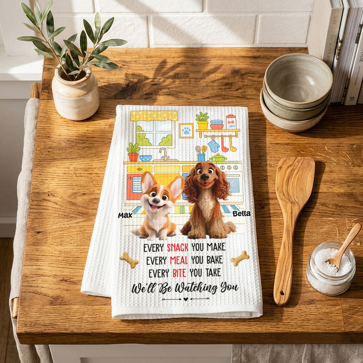 Dog Lover Custom Kitchen Towel - Personalized Birthday Gifts For Dog Cat Lovers, Dog Dad And Mom, Cat Owners