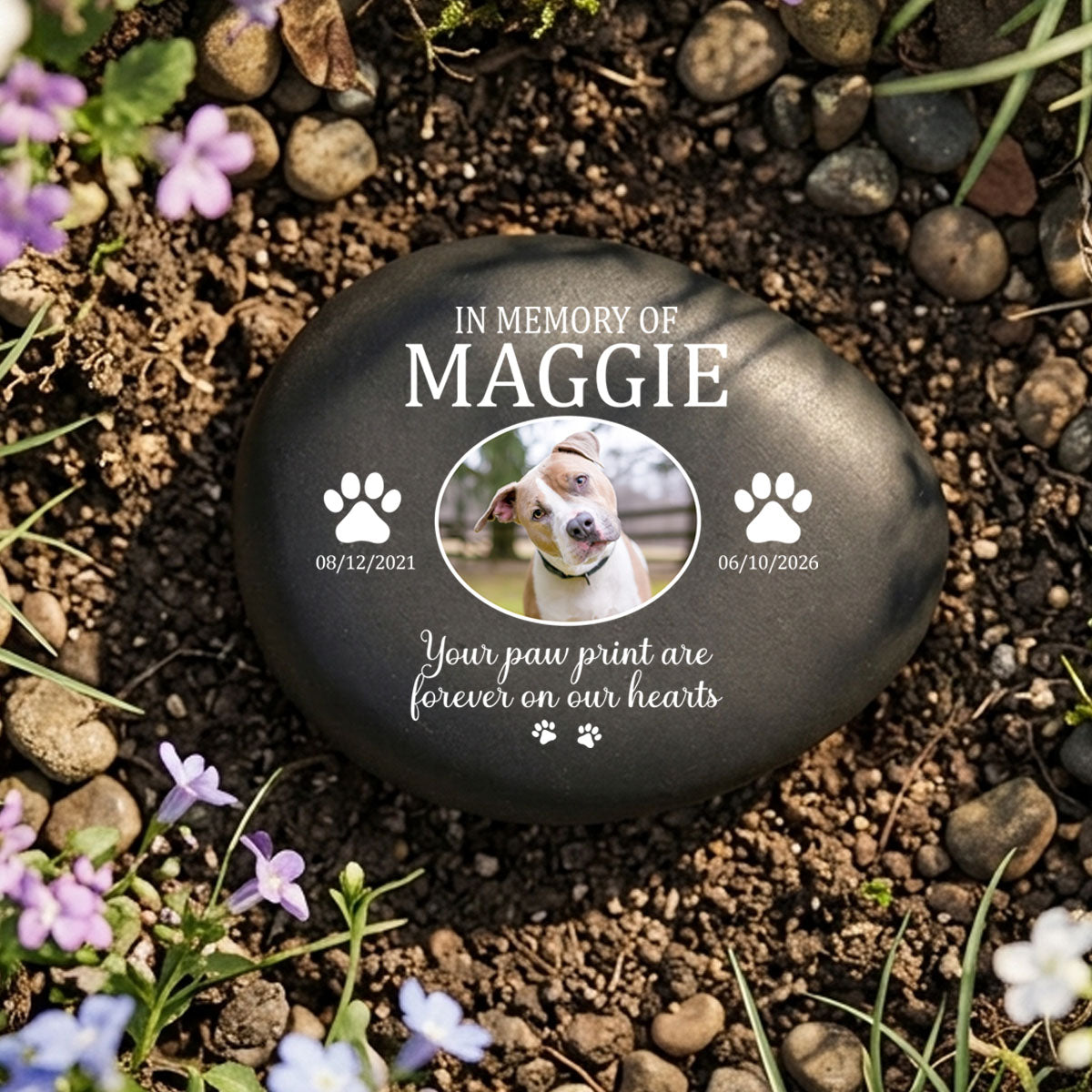 Custom Photo Once By My Side Forever In My Heart - Personalized Printed Rock