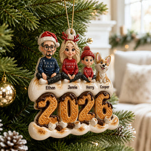 Our Happy Place Is Together -  Family Ornament - Real 3D Raised Ornament