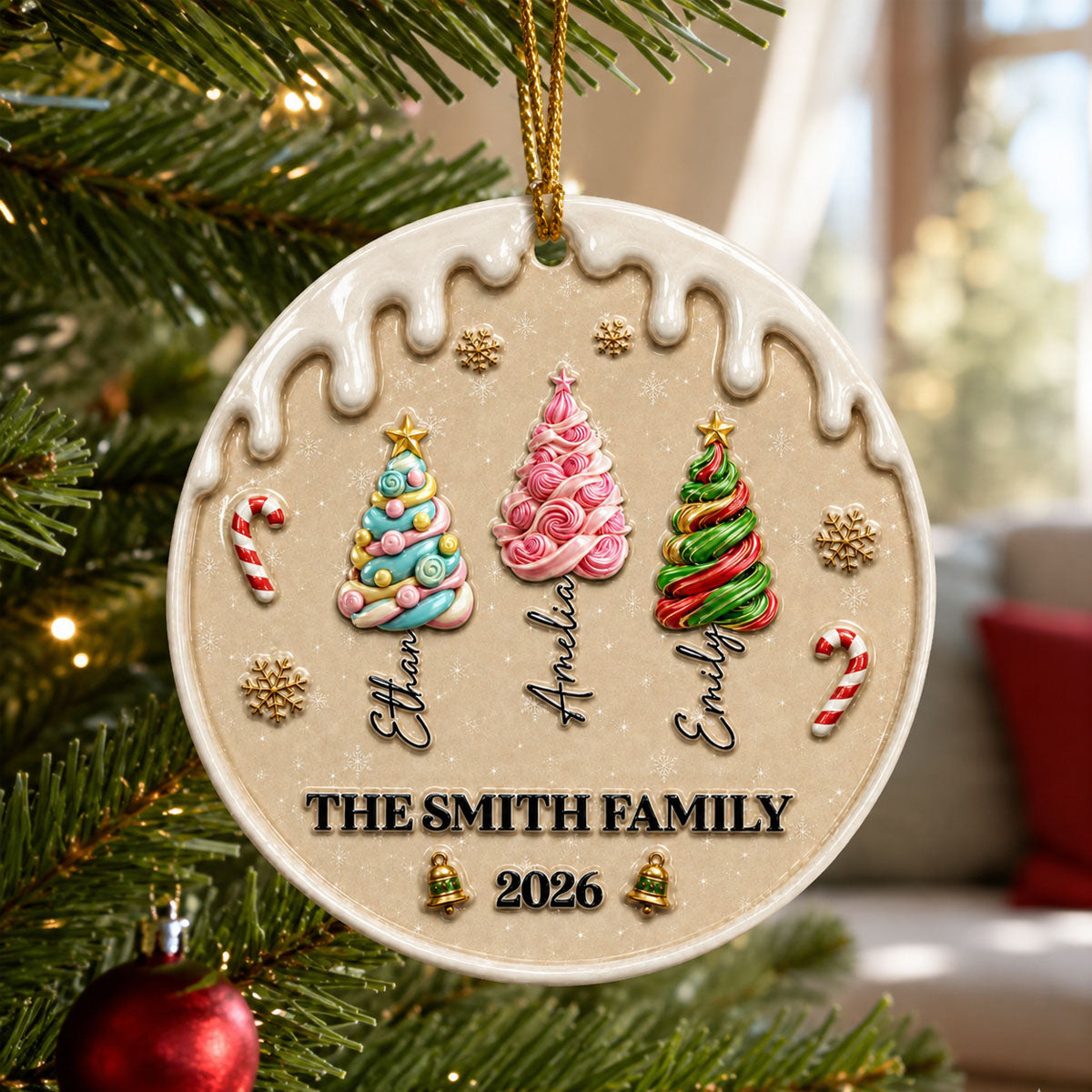 Christmas Tree Candy 2026 - Real 3D Raised Ornament