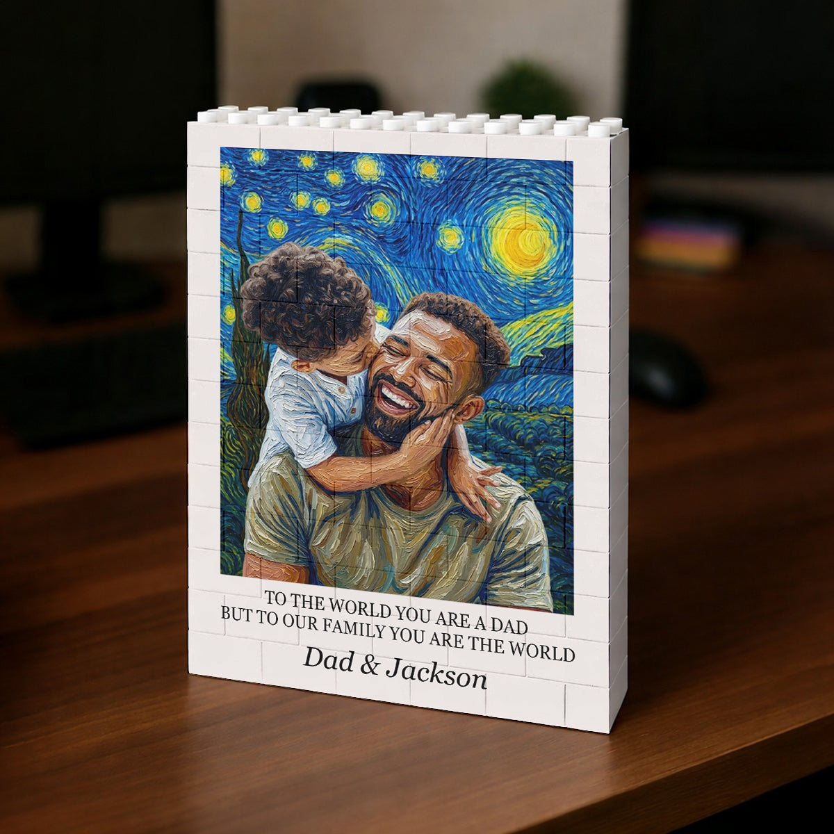 Custom Photo Starry Night - Personalized Brick Block