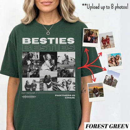 Custom Besties Photo Shirt, Vintage 90s Custom Bootleg Shirt, Personalized BFF Gift, Birthday Gift For Bestie, Bridal Shower Shirt