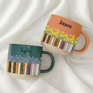 Custom Name & Birthflower For Book Lovers, Book Clubs - Personalized Mug