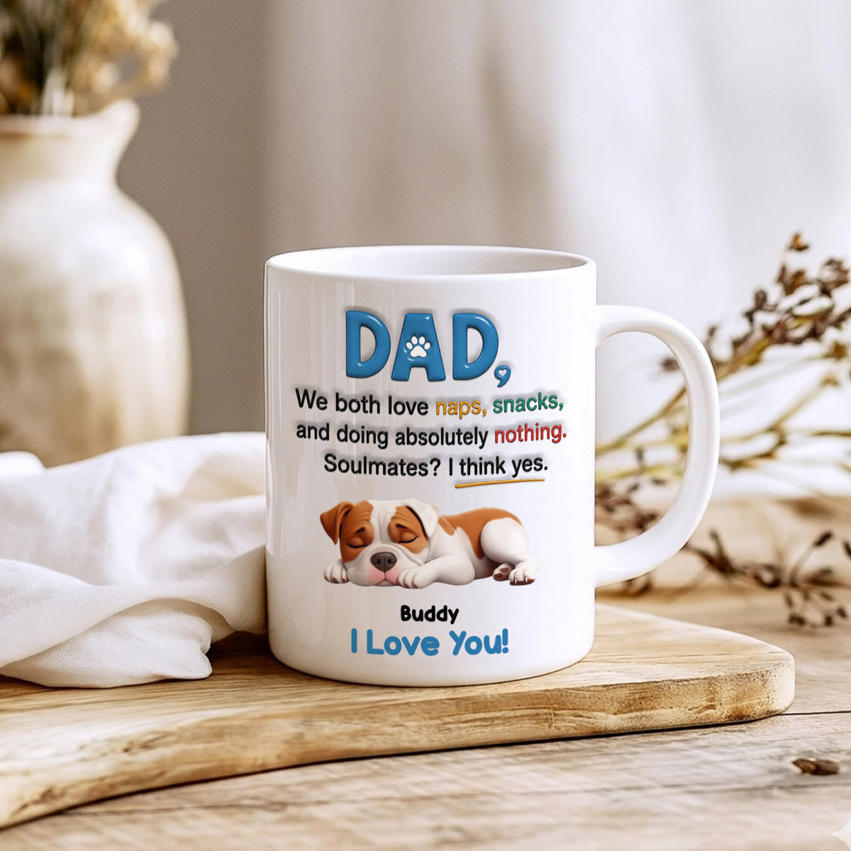 We Both Love Naps, Snacks - Personalized Dog Mug for Dog Lovers