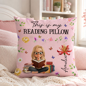 Custom Flower Pillow - Personalized Bookish Gifts For Book Lovers, Bookworms, Readers - Reading Is My Therapy