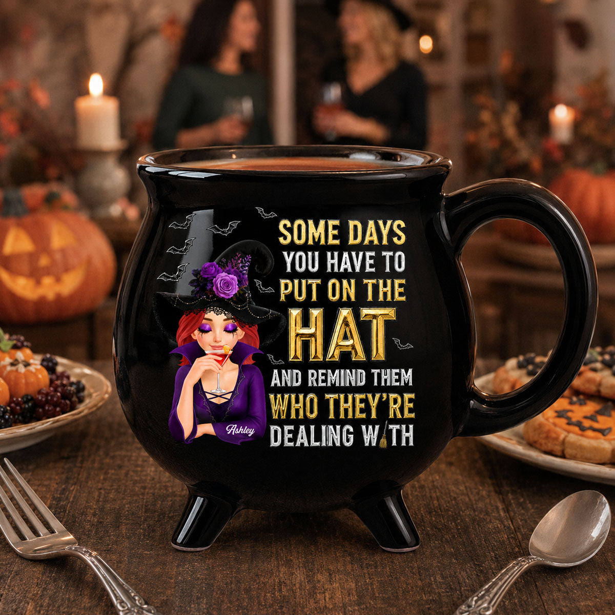 Sassy Witch – Personalized Halloween Cauldron Mug - Halloween Decoration