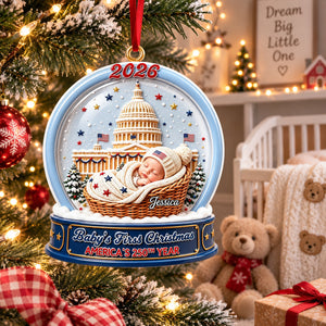 250th Baby Ornament 250th Anniversary - Real 3D Raised Ornament