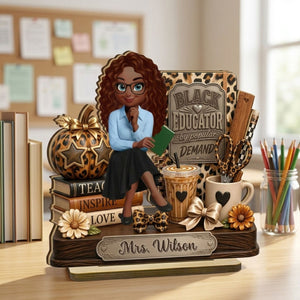 Black Educator by Popular Demand - Personalized Wooden Plaque - Back to School Gift for Teacher