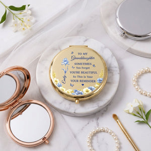 Toile De Jouy Birth Flower Sometimes You Forget You're Beautiful - Personalized Compact Mirror
