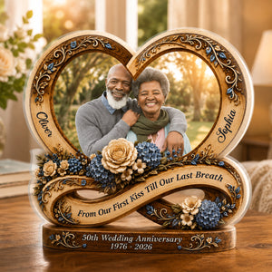 From Our First Kiss Photo Custom Shaped Acrylic Block- Personalized Wedding Gifts for Couples