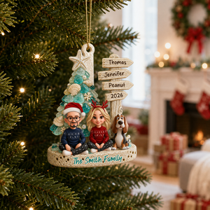 Coastal Vibe Christmas Gift - Family Ornament - Real 3D Raised Ornament