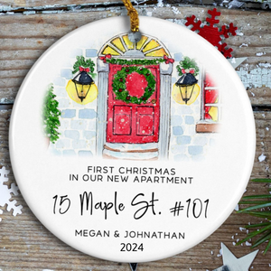 Our First Apartment Christmas - Personalized Ornament - Christmas Gift For Couple, Family, Apartment Homeowner Gift