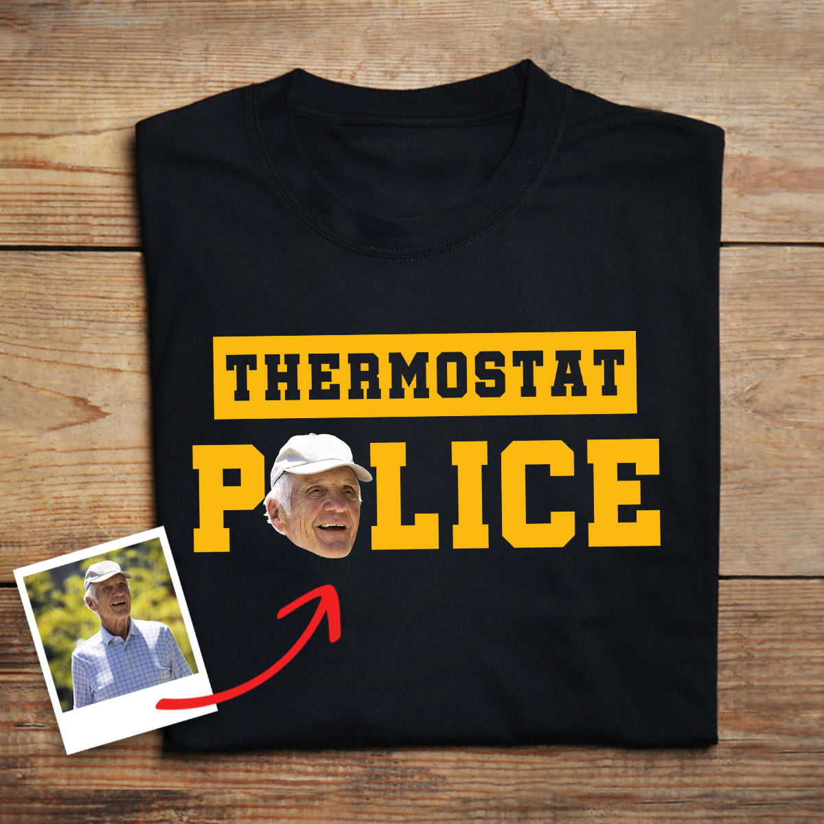 Custom Face Thermostat Police - Personalized Shirt - Funny Gift For Dad, Father's Day