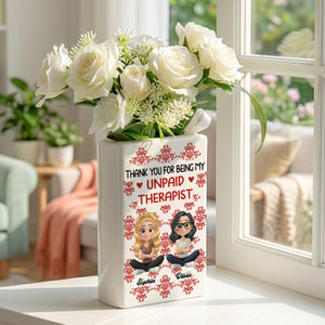 My Favorite Human Is Bestie - Personalized Ceramic Book Vase