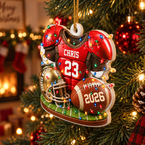 Personalized Football Ornament 2026, Custom Jersey & Helmet Keepsake