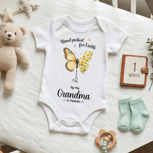 Hand Picked For Earth, Personalized Baby Onesie, Gift For Family