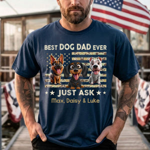 Best Dog Dad Ever Trendy Camouflage Pattern - Personalized Shirt - Father's Day Gift For Dog Dad, Dog Lovers