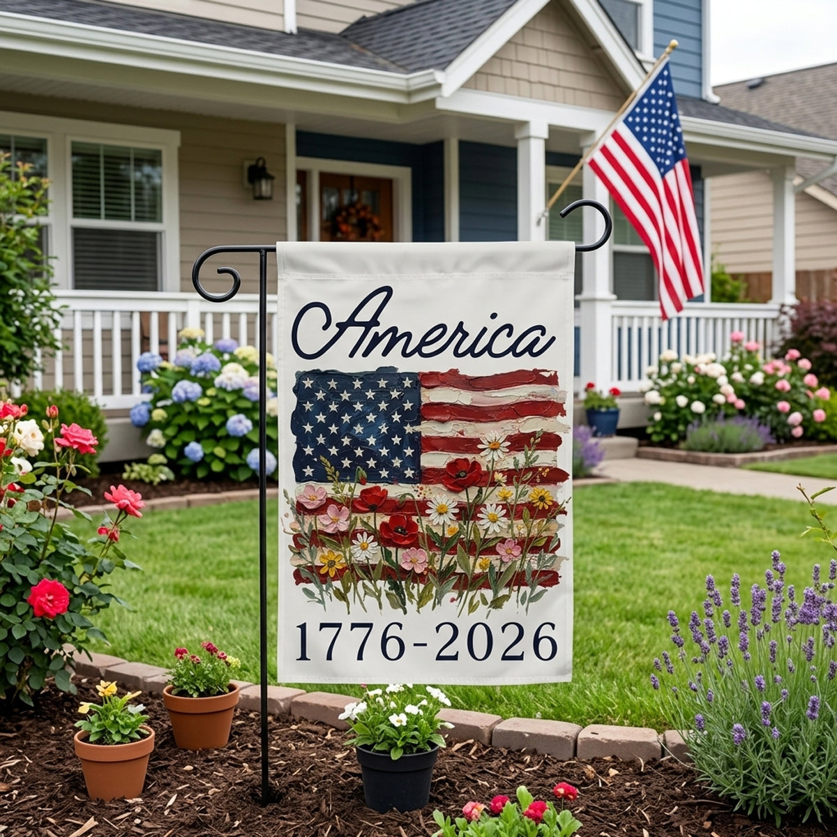 USA 250th Anniversary Garden Flag: 1776-2026 Patriotic Outdoor Decor