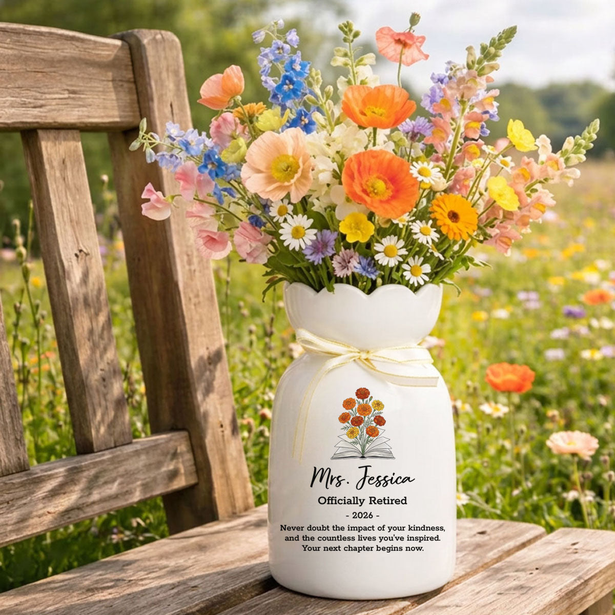 Personalized Retirement Gift For Teacher, Personalized Teacher Vase, Retirement Gift For Teacher