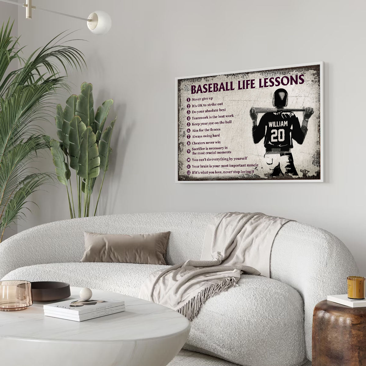 Personalized Baseball Life Lessons Customized Poster