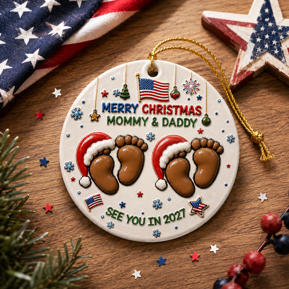 Welcome To Your Little World - New Mom New Born Ornament - Real 3D Raised Ornament