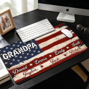 Proud Dad - Gift For Father - Personalized Leather Desk Mat