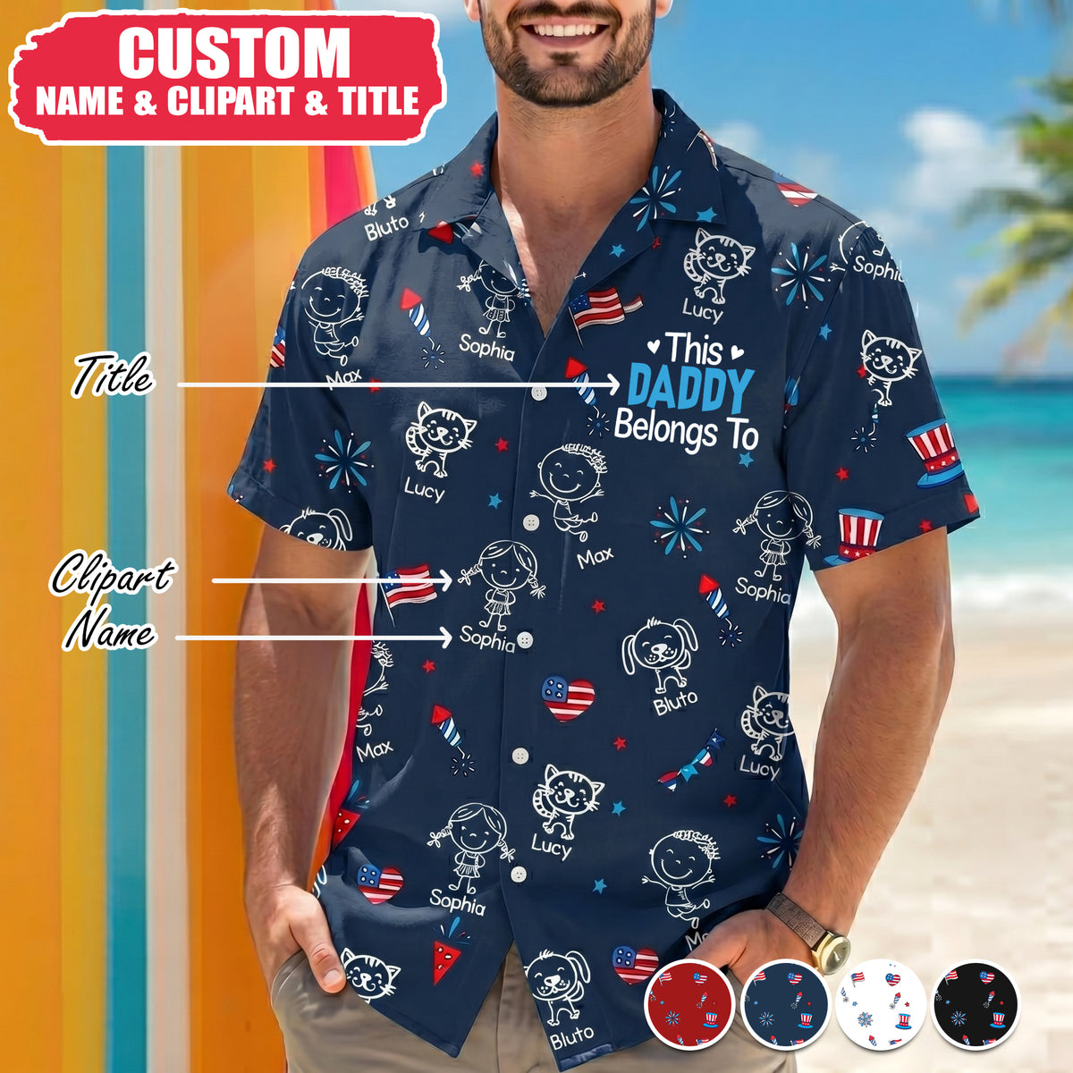 Papa American - Personalized Custom Hawaiian Shirt