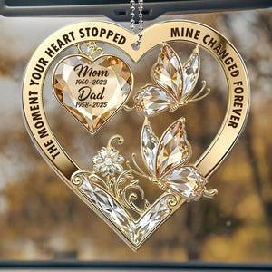 The Moment Your Heart Stopped Mine Changed Forever - Personalized Car Ornament