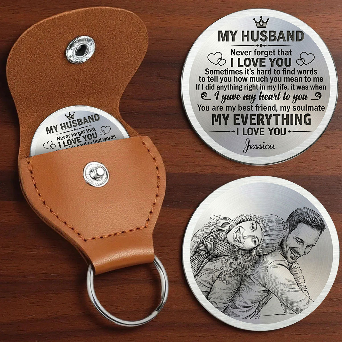 My Husband Never Forget I Love You - Personalized Custom Pocket Hug