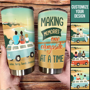 Making Memories One Campsite At A Time - Personalized Tumbler - Gift For Family, Camping