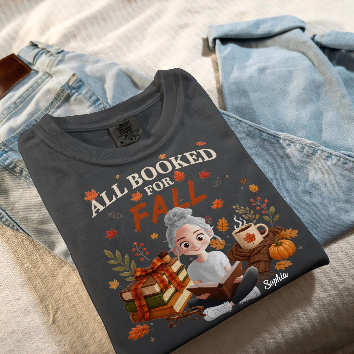 All Booked For Fall Shirt, Bookish Fall Shirt, Fall Season Shirt, Autumn Reading Shirt, Book Lover Gift, Bookworm Shirt