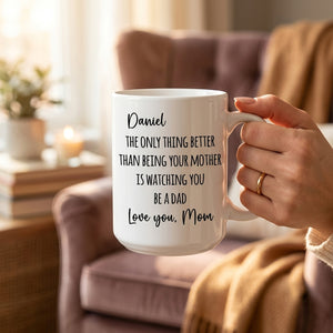 Watching My Son - Personalized Ceramic Coffee Mug