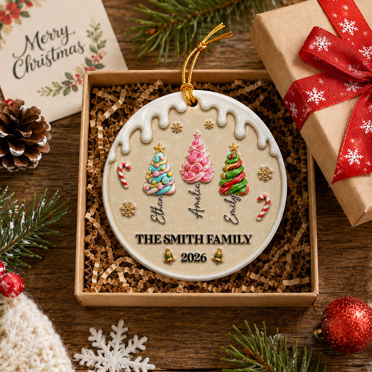 Christmas Tree Candy 2026 - Real 3D Raised Ornament
