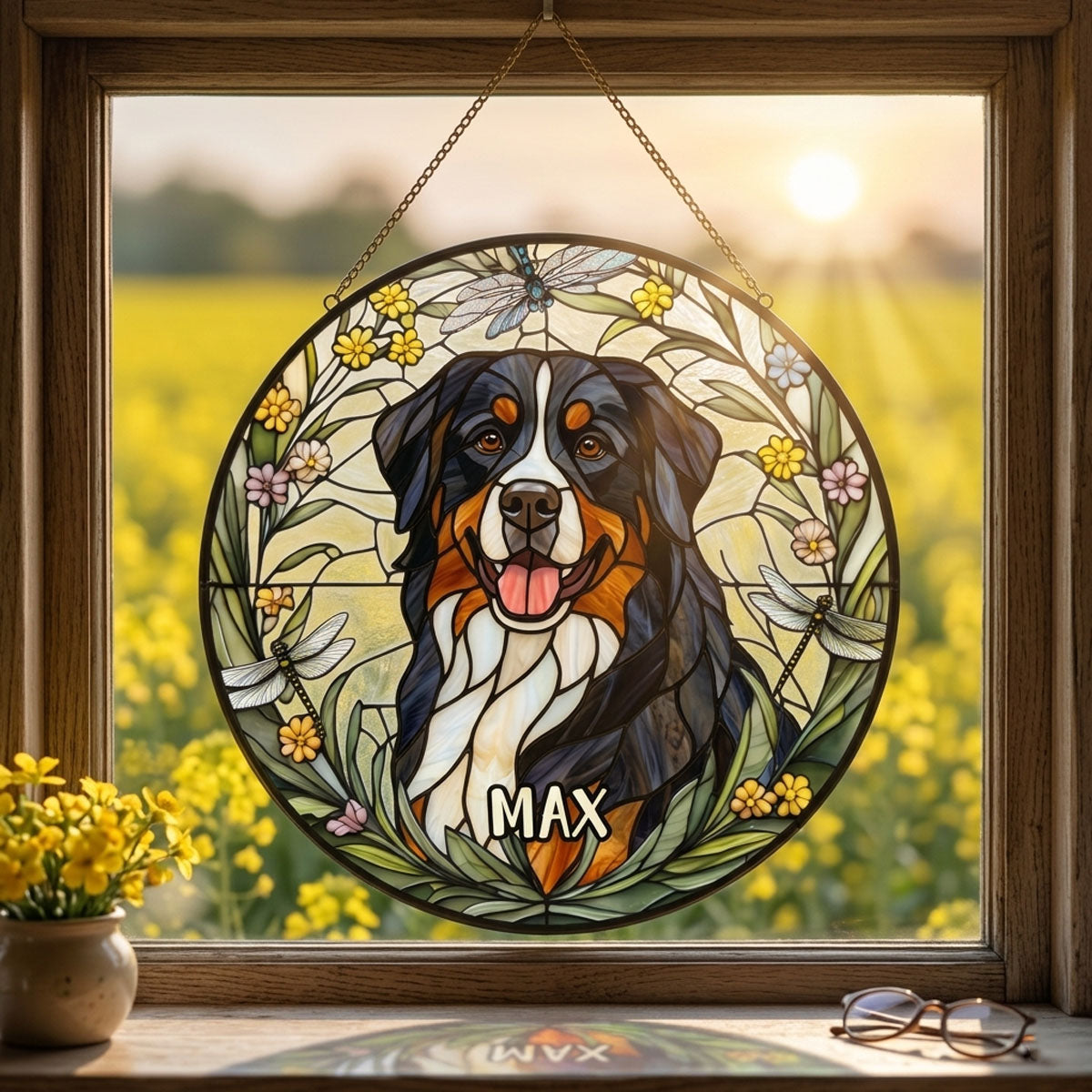 Forever In My Heart, Dear Friend - Memorial Stained Glass Window Hanging Suncatcher