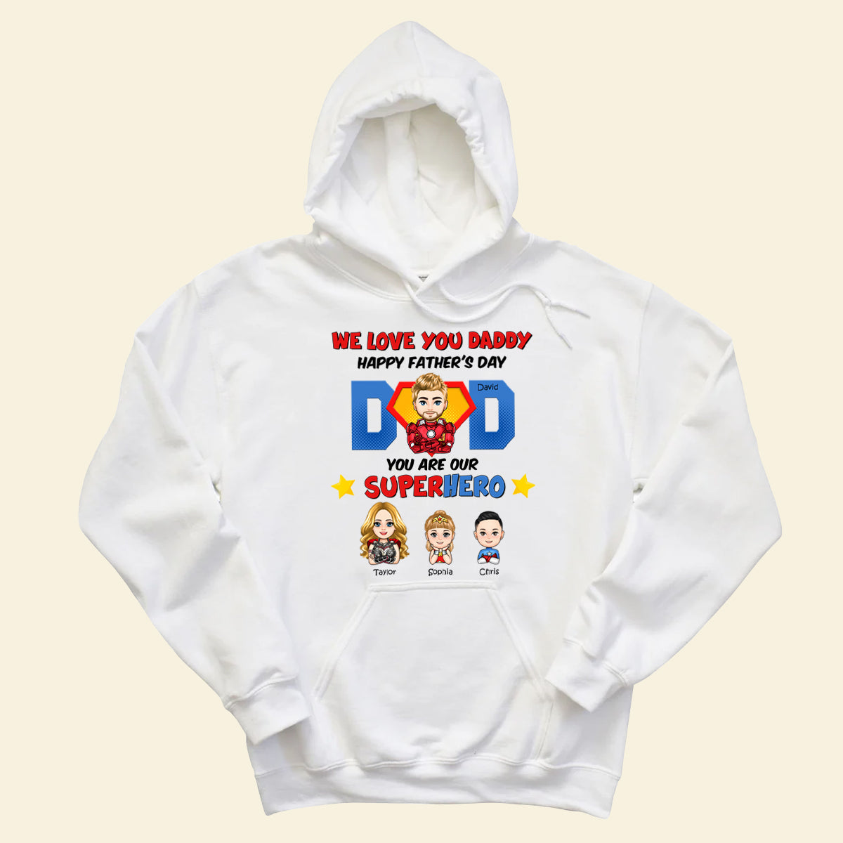 Superhero Dad And Kids - Personalized Apparel - Gift For Father, Family, Father's Day