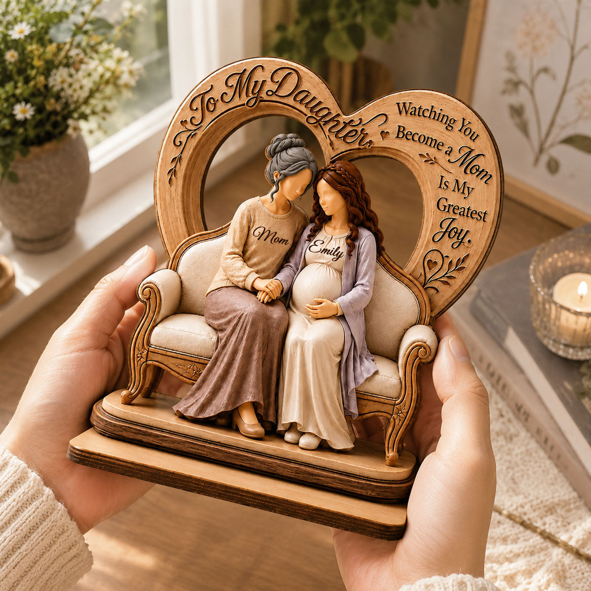To My Daughter Pregnancy Expecting Mom - Personalized 2-Layered Wooden Plaque - New Mom Gift, Gift For Daughter