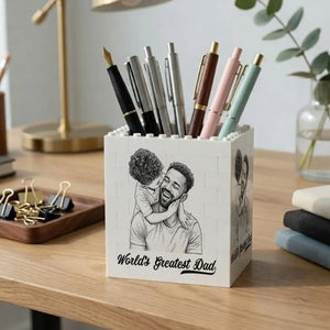 Custom Photo Pencil Sketch - Block Pen Organizer
