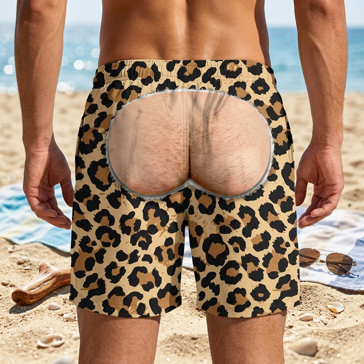 Custom Funny Men Swim Trunks - Personalized Summer Vacation And Travel Gifts For Husband, Son, Grandson, Yourself - Cheeky Mode On