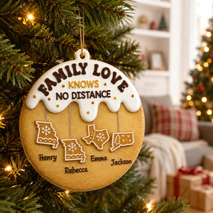 Love Connects Every Mile - Real 3D Raised Ornament - Personalized Christmas Birthday Gifts