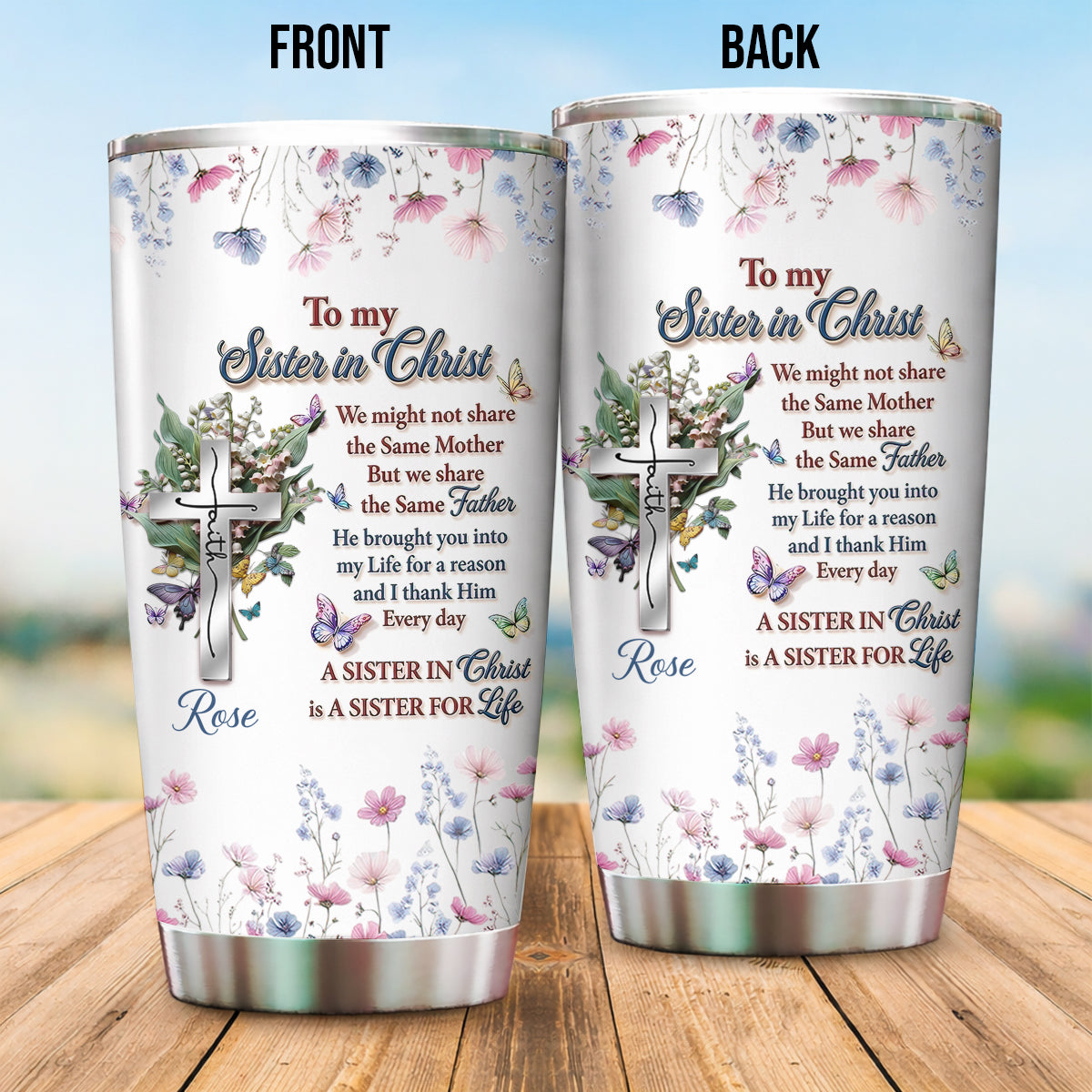 To My Sister In Christ, Personalized Tumbler, Gift For Soul Sister, Christian Gift