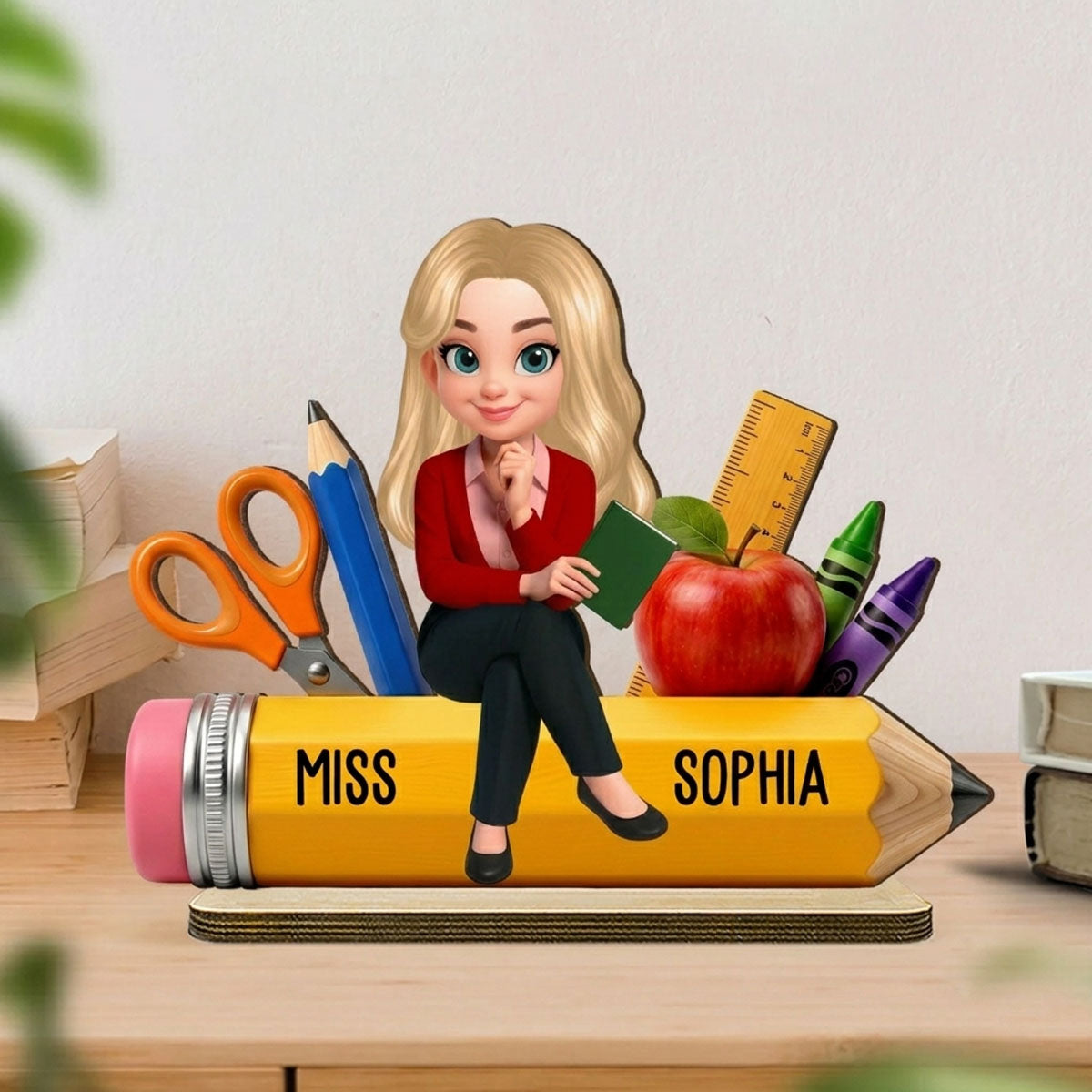 Teacher Life Pencil School Suppliers - Personalized Wooden Plaque - Back To School Gift For Teacher, Classroom Decor