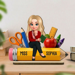 Teacher Life Pencil School Suppliers - Personalized Wooden Plaque - Back To School Gift For Teacher, Classroom Decor