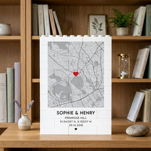 Personalized Building Block Map Custom Location Brick Art Gift