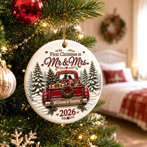 Custom First Christmas Forever Together Ornament  - Real 3D Raised Ornament