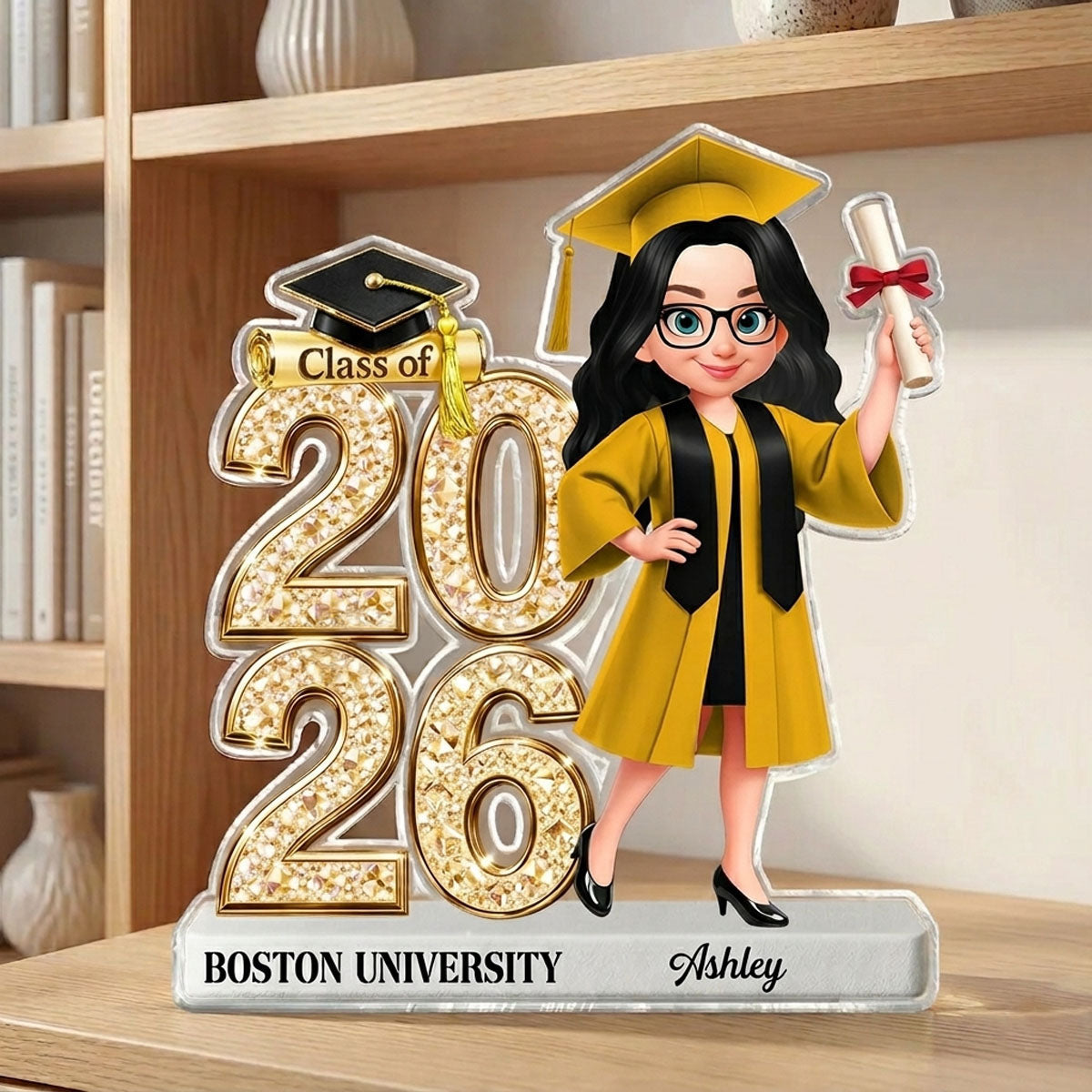 Shine Effect 2026 Senior Graduation - Personalized Acrylic Block - Graduation Gift