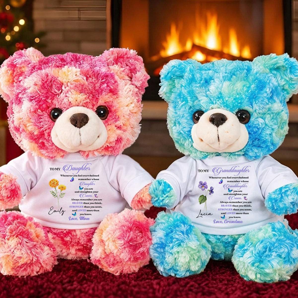 Whenever You Feel Overwhelmed - Personalized Grinding Loop Velvet Bear Doll