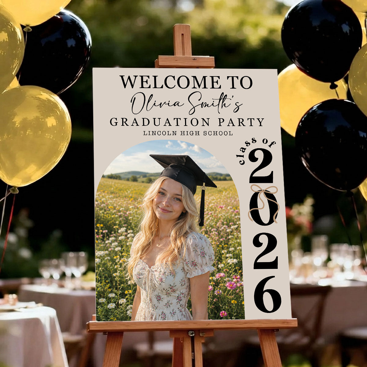 Class of 2026 Graduation Party Welcome Sign, Photo Graduation Welcome Poster, Modern Minimalist Graduation Welcome