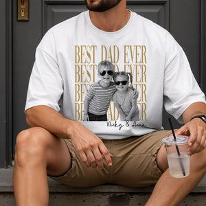 Custom Dad Vintage Photo Shirt: Personalized Fathers Day Shirt With Kids Photo, Funny Dad Shirt, Best Dad Ever Shirt, New Dad Gift