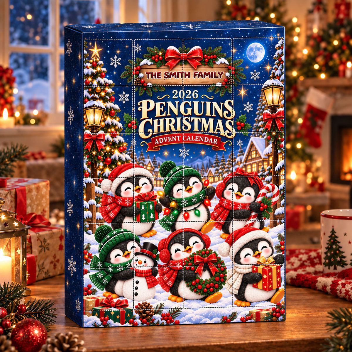 Penguins Advent Calendar 2026 - 24 Day Spirits Countdown, Acrylic Charms Blind Box - Gift For Family